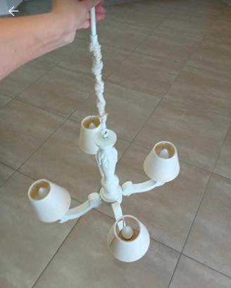 lampadario shabby chic in legno