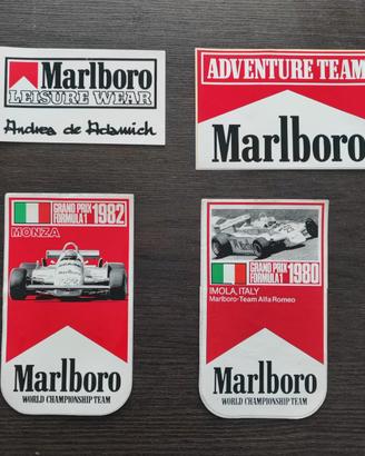 Set 4 Adesivi Marlboro Anni 80