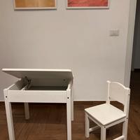 Scrivania e sedia per bambini