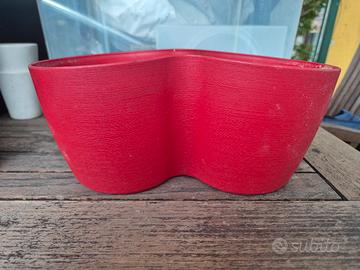 vaso doppio rosso
