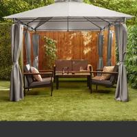 gazebo, salottino da giardino e tenda da balcone