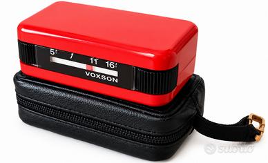 Radio vintage Voxson rossa tascabile con custodia