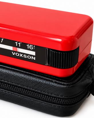 Radio vintage Voxson rossa tascabile con custodia