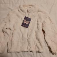 giubbino pelliccia, peluche bambina tg 7/8 anni