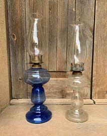 Coppia lanterne vetro lumiera lume bajour lampada