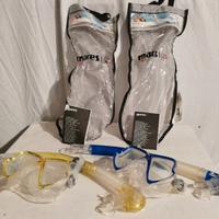 2 maschere con boccaglio + scarpette da scoglio N°