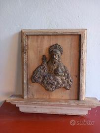 ANTICO BASSORILIEVO CRISTO SALVATOR MUNDI