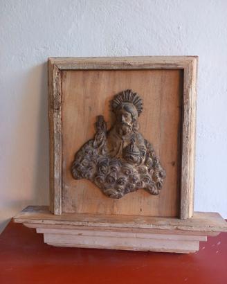 ANTICO BASSORILIEVO CRISTO SALVATOR MUNDI