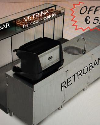 Bar con vetrina fredda calda e 3 ante refrigerato,