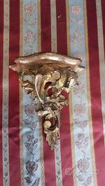 Antica Piccola Mensola Consolle Legno Intagliato L