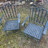 Poltrone antiche in ferro pieghevole