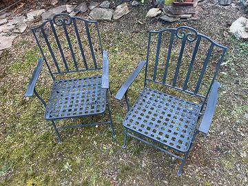 Poltrone antiche in ferro pieghevole