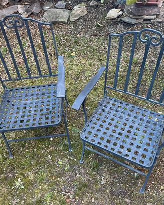 Poltrone antiche in ferro pieghevole