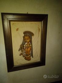 Quadro vecchioscolpito Madonna Gesu' via guizza