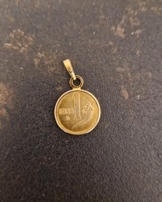 Ciondolo Moneta 1 Lira del 1955