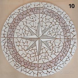mosaico rosone in marmo anticato rosa dei venti 