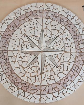 mosaico rosone in marmo anticato rosa dei venti 