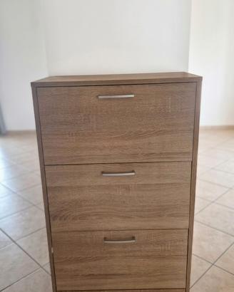 Scarpiera legno multicassetti sottile.