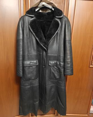 giacca donna in pelle con collo in pelliccia