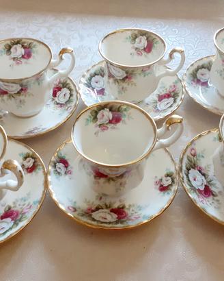 tazzina con piattino di the royal albert rose