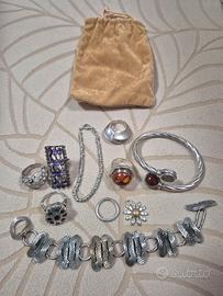 Lotto 10 gioielli vintage in Argento 925 (145g)