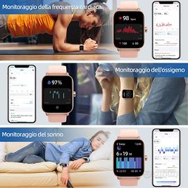 Smartwatch Uomo Donna Chiamate, 1.8 Alexa Integrato Smartwatch Orologio  Fitness Tracker con Cardiofrequenzimetro SpO2 Sonno Contapassi,  Impermeabile