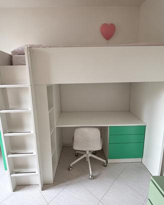 Letto a soppalco IKEA Stuva ( scrivania e armadio)