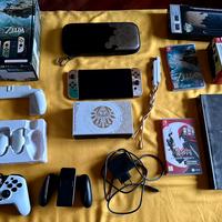 Switch Oled limited+Zelda e 63 giochi+accessor