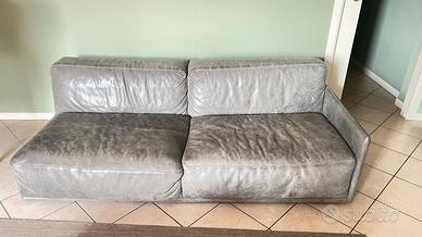 Divano Grigio in pelle