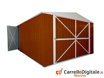 Box acciaio garage lamiera 360x600 legno scuro