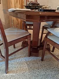 tavolo antico in noce di radica