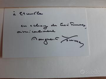 M . YOURCENAR Testo con Autografo Originale