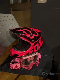 Casco Moto Cross Enduro Fox V1 MX Race + Maschera