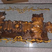 Tavolo Legno Noce Massello E Vetro Stile Barocco