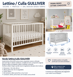 Lettino IKEA GULLIVER bianco – prima mano, ottime