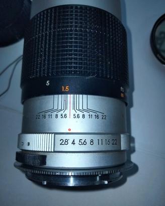 Obbiettivo  135 mm M 42 + adattatore EF Canon