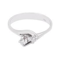Anello contrariè in oro bianco e diamanti 0,20ct