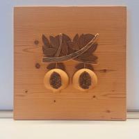 Quadro in legno rappresentante 2 melograni