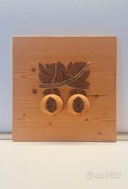 Quadro in legno rappresentante 2 melograni