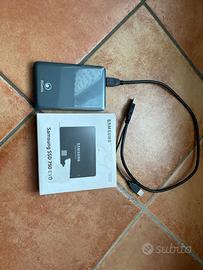 Samsung ssd 250Gb modello 750 evo + case usb 3