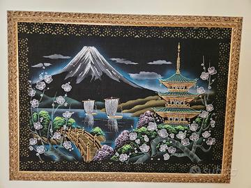 Arazzo stile giapponese con monte Fuji