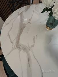 Tavolo Riflessi Shangai Tondo 120 Calacatta Gold