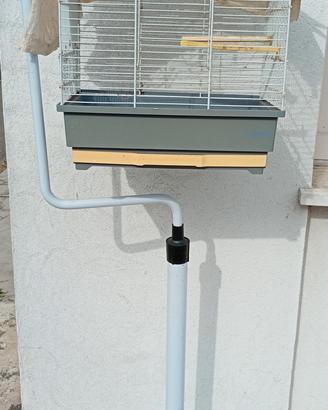 gabbia canarini cocorite con piedistallo