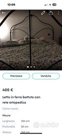 Letto i ferro battuto autentico fatto da artigiano