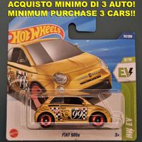 Hot Wheels Fiat 500e gold