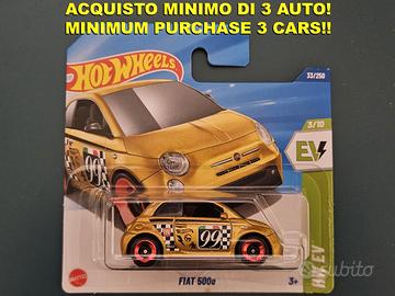 Hot Wheels Fiat 500e gold