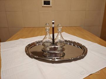 Set oliera, sale e pepe, antipastiera in cristallo