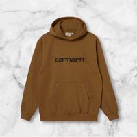 Felpa Carhartt marrone con logo nero – Taglia S