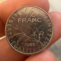 Moneta 1/2 Franc 1986 - Francia