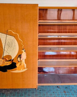 armadio libreria legno massello anta scorrevole